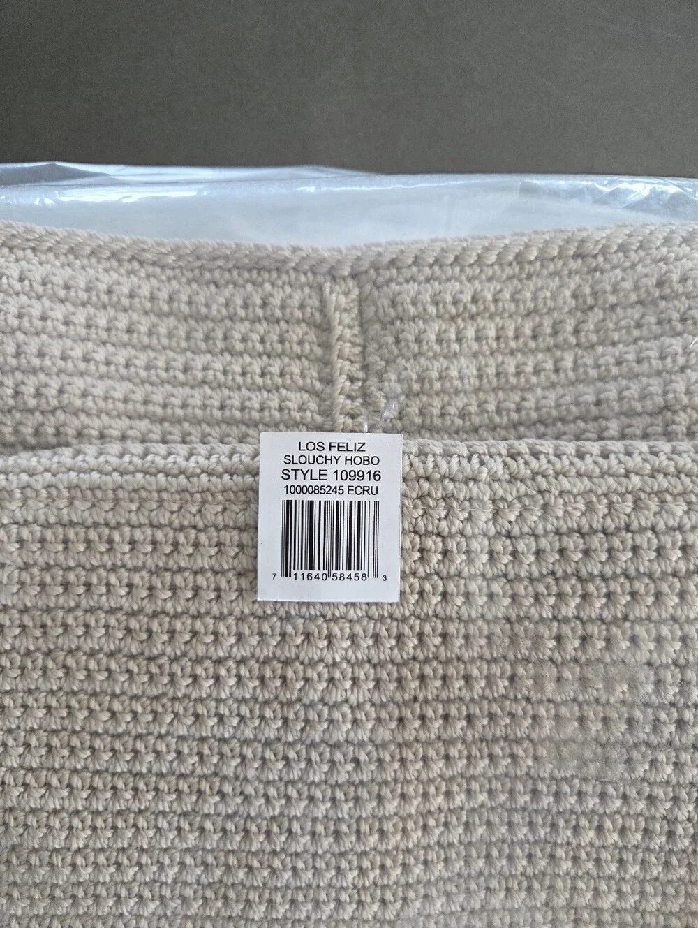 The Sak Los Feliz Slouchy Hobo NWT Hand Crochet Ecru